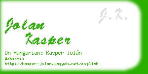 jolan kasper business card