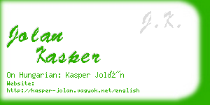 jolan kasper business card